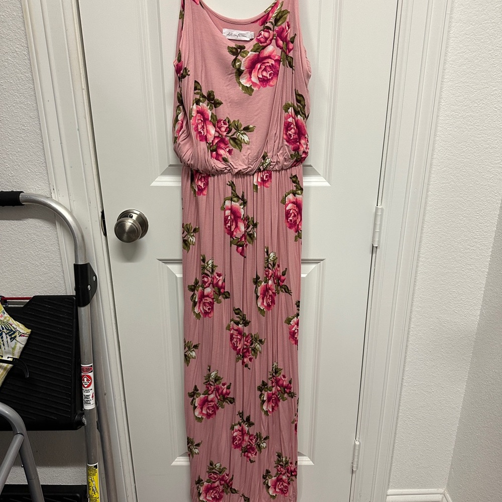 All in Favor Pink Sleeveless Maxi Sundress